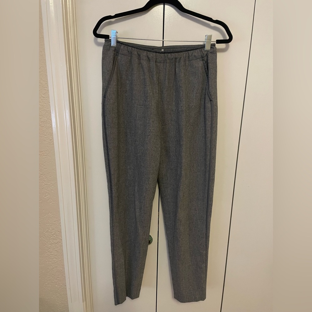 Lafayette 148 New York Charcoal Flannel Track Pants
